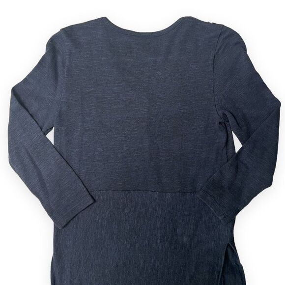 Akemi + Kin Anthropologie Savin Navy Embroidered Long Sleeve Tunic Knit Top - Picture 9 of 12